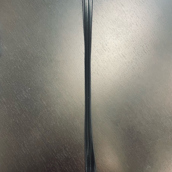 Black Leather Purse Strap with Silver Rings - Picture 2 of 5